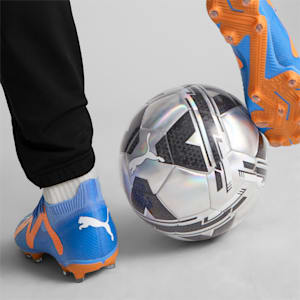 Botines de fútbol FUTURE Pro FG/AG, Blue Glimmer-PUMA White-Ultra Orange