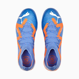 メンズ フューチャー アルティメット ケージ サッカー トレーニング シューズ, Blue Glimmer-PUMA White-Ultra Orange