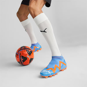 FUTURE Match+ LL FG/AG Football Boots, Blue Glimmer-PUMA White-Ultra Orange