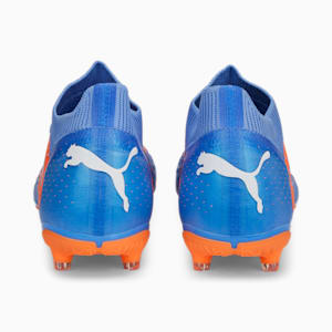 FUTURE Match FG/AG Football Boots, Blue Glimmer-PUMA White-Ultra Orange
