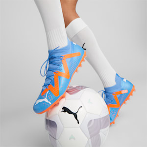 FUTURE Match MG Football Boots, Blue Glimmer-PUMA White-Ultra Orange