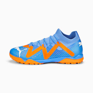 FUTURE MATCH Unisex Turf Trainers, Blue Glimmer-PUMA White-Ultra Orange, extralarge-IND