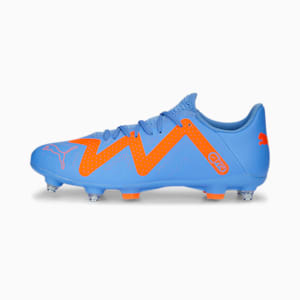 FUTURE PLAY MxSG Football Boots, Blue Glimmer-PUMA White-Ultra Orange
