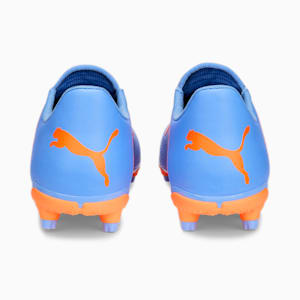 FUTURE Play FG/AG Women's Soccer Cleats, Blue Glimmer-PUMA White-Ultra Orange, extralarge