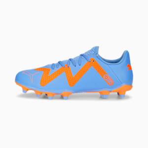 FUTURE Play FG/AG Women's Soccer Cleats, Blue Glimmer-PUMA White-Ultra Orange