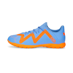 FUTURE PLAY Unisex Turf Trainers, Blue Glimmer-PUMA White-Ultra Orange