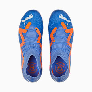 FUTURE Pro FG/AG Big Kids' Soccer Cleats, Blue Glimmer-PUMA White-Ultra Orange
