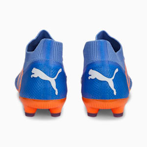 FUTURE Match FG/AG Football Boots Youth, Blue Glimmer-PUMA White-Ultra Orange