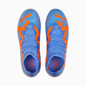 FUTURE Match FG/AG Football Boots Youth, Blue Glimmer-PUMA White-Ultra Orange