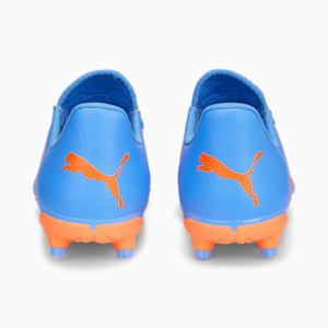 FUTURE Play FG/AG Football Boots Youth, Blue Glimmer-PUMA White-Ultra Orange