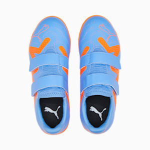 キッズ フューチャー プレイ TT V サッカー トレーニング シューズ 17-24.5cm, Blue Glimmer-PUMA White-Ultra Orange