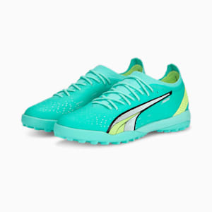 メンズ ウルトラ アルティメット ケージ TT サッカー トレーニング シューズ, Electric Peppermint-PUMA White-Fast Yellow