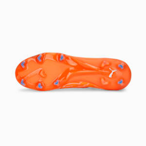 Tacos de futbol ULTRA ULTIMATE FG/AG para mujer, Ultra Orange-PUMA White-Blue Glimmer