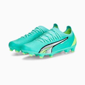 ULTRA ULTIMATE FG/AG Football Boots Women, Electric Peppermint-PUMA White-Fast Yellow