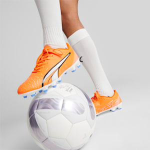 ULTRA Play FG/AG Football Boots Men, Ultra Orange-PUMA White-Blue Glimmer