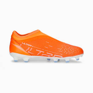 ULTRA Match LL FG/AG Football Boots Youth, Ultra Orange-PUMA White-Blue Glimmer