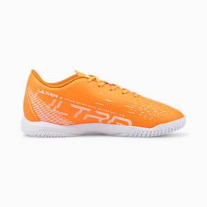 ULTRA Play IT Football Boots Youth, Ultra Orange-PUMA White-Blue Glimmer