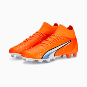 ULTRA Pro FG/AG Football Boots Men, Ultra Orange-PUMA White-Blue Glimmer