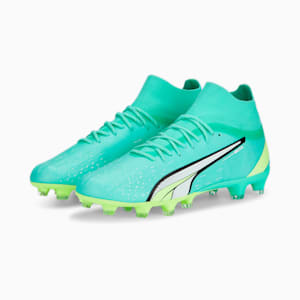 ULTRA Pro FG/AG Football Boots Men, Electric Peppermint-PUMA White-Fast Yellow, extralarge