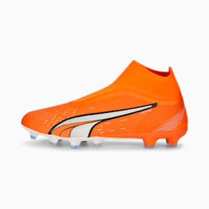 ULTRA Match+ LL FG/AG Football Boots Men, Ultra Orange-PUMA White-Blue Glimmer