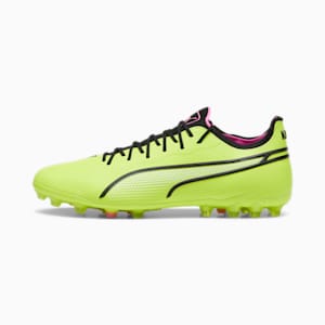 ユニセックス キング アルティメット MG サッカースパイク, Electric Lime-PUMA Black-Poison Pink, extralarge-JPN