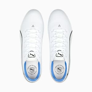ユニセックス キング プロ HG/AG サッカー スパイク, PUMA White-PUMA Black-Blue Glimmer-Ultra Orange