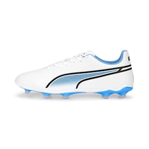 KING MATCH Unisex Football Boots, PUMA White-PUMA Black-Blue Glimmer-Ultra Orange