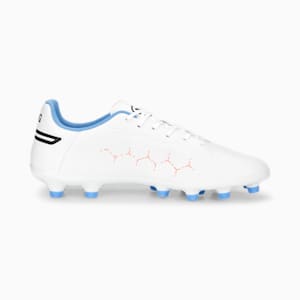 ウィメンズ キング マッチ HG/AG サッカー スパイク, PUMA White-PUMA Black-Blue Glimmer-Ultra Orange