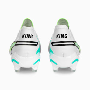 Botines de fútbol KING ULTIMATE FG/AG para mujer, PUMA White-PUMA Black-Fast Yellow-Electric Peppermint