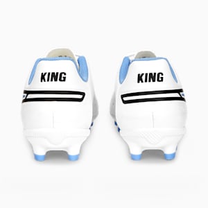 キッズ キング マッチ HG/AG サッカー スパイク 20-24.5cm, PUMA White-PUMA Black-Blue Glimmer