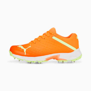 PUMA Spike 22.2 Unisex Cricket Shoes, Ultra Orange-Fast Yellow-PUMA White, extralarge-IND