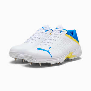 PUMA Spike 22.2 Unisex Cricket Shoes, PUMA White-Yellow Blaze-Ultra Blue, extralarge-IND