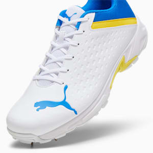 PUMA Spike 22.2 Unisex Cricket Shoes, PUMA White-Yellow Blaze-Ultra Blue, extralarge-IND