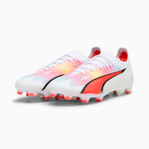 Tacos de fútbol ULTRA ULTIMATE FG/AG, PUMA White-PUMA Black-Fire Orchid, extralarge