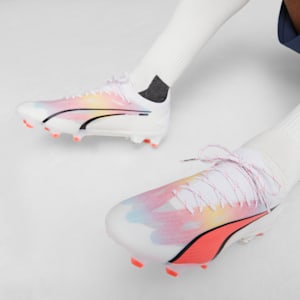 Tacos de fútbol ULTRA ULTIMATE FG/AG, PUMA White-PUMA Black-Fire Orchid, extralarge