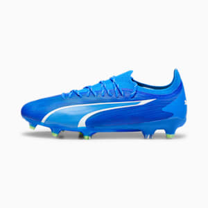 ULTRA ULTIMATE Firm Ground/Artificial Ground Men's Soccer Cleats, Ultra Blue-PUMA White-Pro Green, extralarge