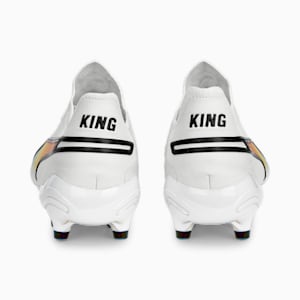 King Ultimate Icon FG/AG Football Boots, PUMA White-PUMA Black-Pelé Yellow-Rickie Orange, extralarge-GBR
