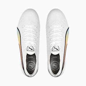 King Ultimate Icon FG/AG Football Boots, PUMA White-PUMA Black-Pelé Yellow-Rickie Orange, extralarge-GBR