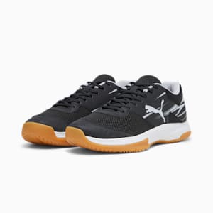 Varion II Unisex Indoor Sports Shoes, PUMA Black-Cool Light Gray-Yellow Blaze-Gum, extralarge-IND