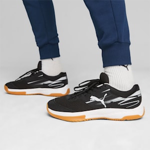 Varion II Unisex Indoor Sports Shoes, PUMA Black-Cool Light Gray-Yellow Blaze-Gum, extralarge-IND