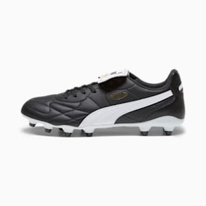 KING TOP FG/AG Men's Soccer Cleats, PUMA Black-PUMA White-PUMA Gold, extralarge