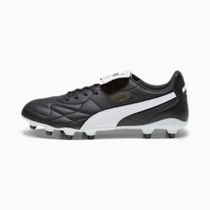 KING TOP Firm Ground/Artificial Ground Men's Soccer Cleats, PUMA Black-PUMA White-PUMA Gold, extralarge