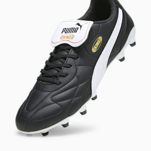 KING TOP FG/AG Men's Soccer Cleats, PUMA Black-PUMA White-PUMA Gold, extralarge