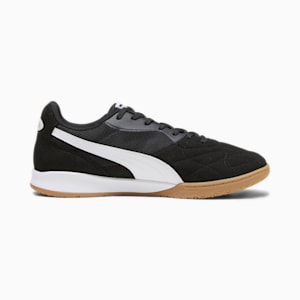 KING TOP IT Men's Soccer Sneakers, PUMA Black-PUMA White-PUMA Gold, extralarge