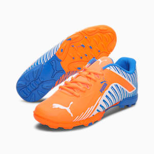 EvoSpeed V2 Cricket Youth Shoes, Neon Citrus-Bluemazing-PUMA White