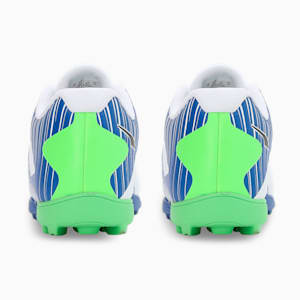EvoSpeed V2 Cricket Youth Shoes, PUMA White-PUMA Black-Bluemazing-Elektro Green