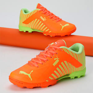 EvoSpeed V2 Cricket Youth Shoes, Ultra Orange-Fast Yellow, extralarge-IND