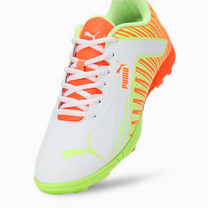 EvoSpeed V2 Cricket Youth Shoes, PUMA White-Fast Yellow-Ultra Orange, extralarge-IND