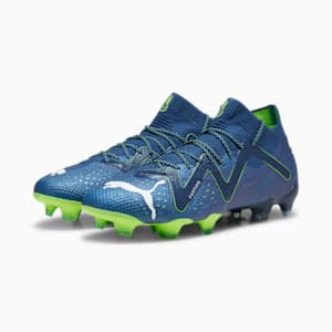 FUTURE ULTIMATE Firm Ground/Artificial Ground Women's Soccer Cleats, Persian Blue-PUMA White-Pro Green, extralarge