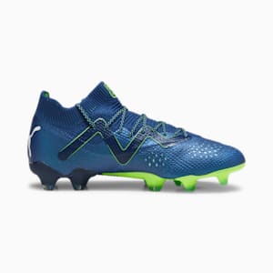 FUTURE ULTIMATE Firm Ground/Artificial Ground Women's Soccer Cleats, Persian Blue-PUMA White-Pro Green, extralarge